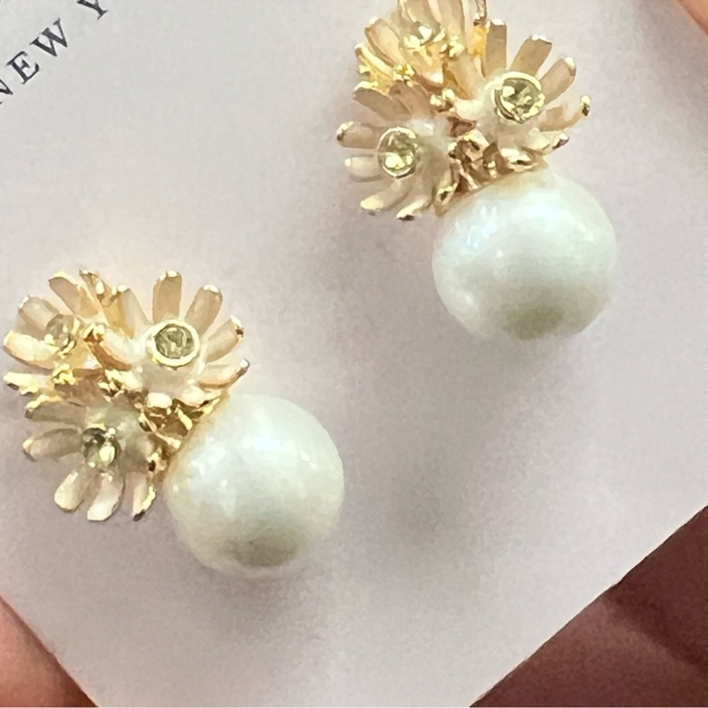 Kate Spade Gold and Pearl Earrings - Picture 3 of 5